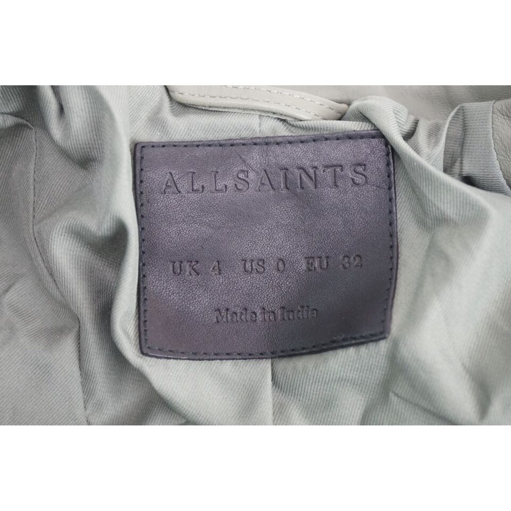 Allsaints Balfern Sage Balfern Leather Biker Jacket Women's Size 0 US - Picture 4 of 5